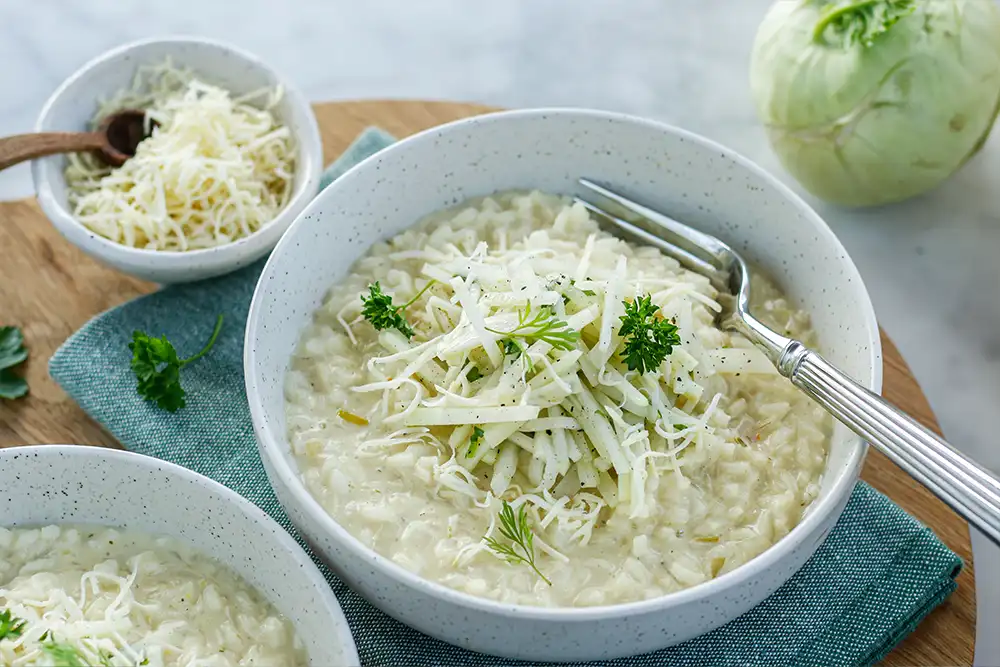 Kohlrabi-Kren-Risotto